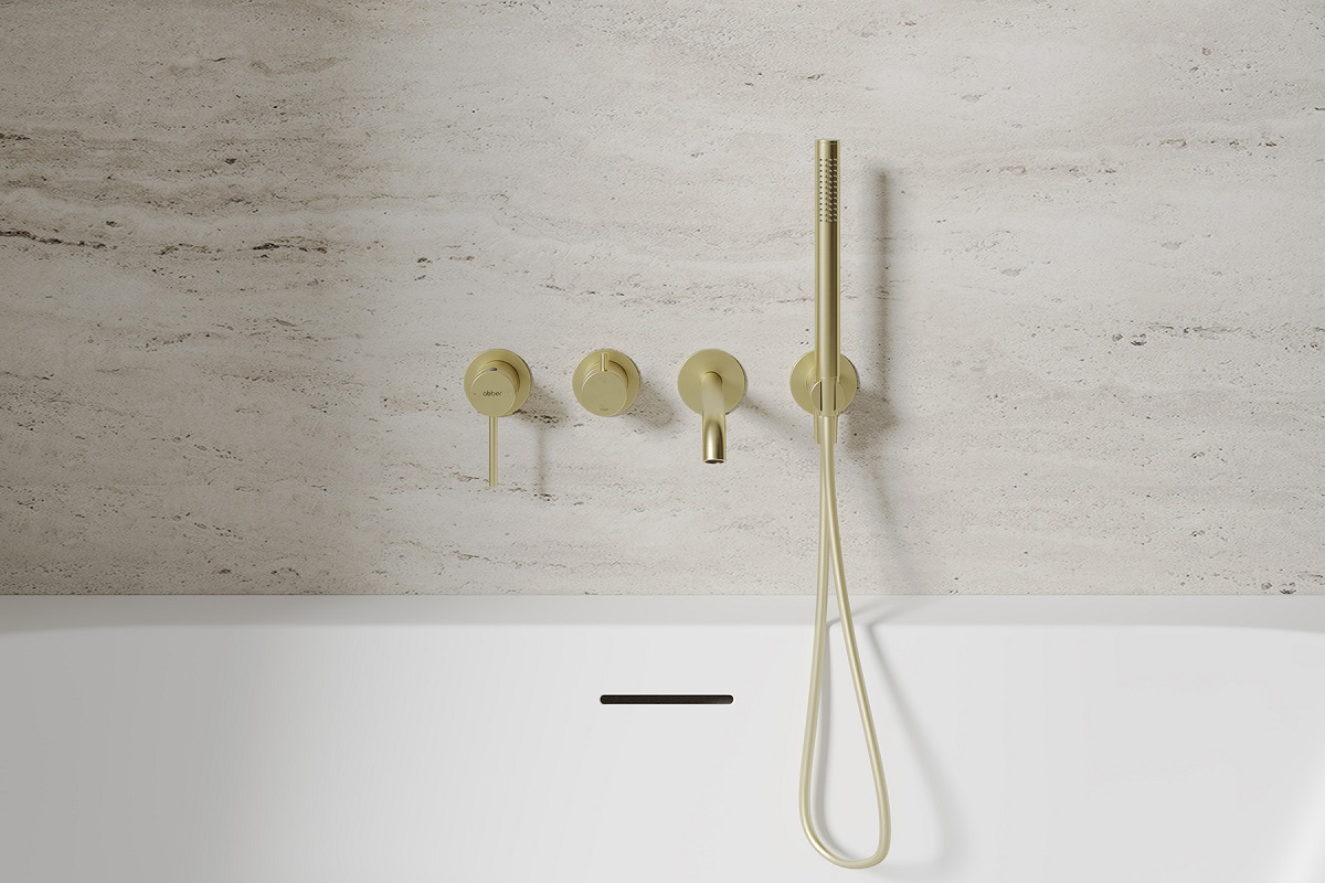 Смеситель для ванны скрытого монтажа Abber Wasser Kreis 316 AF8130BG (золото брашированное)