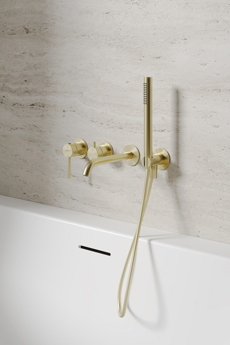 Смеситель для ванны скрытого монтажа Abber Wasser Kreis 316 AF8130BG (золото брашированное)