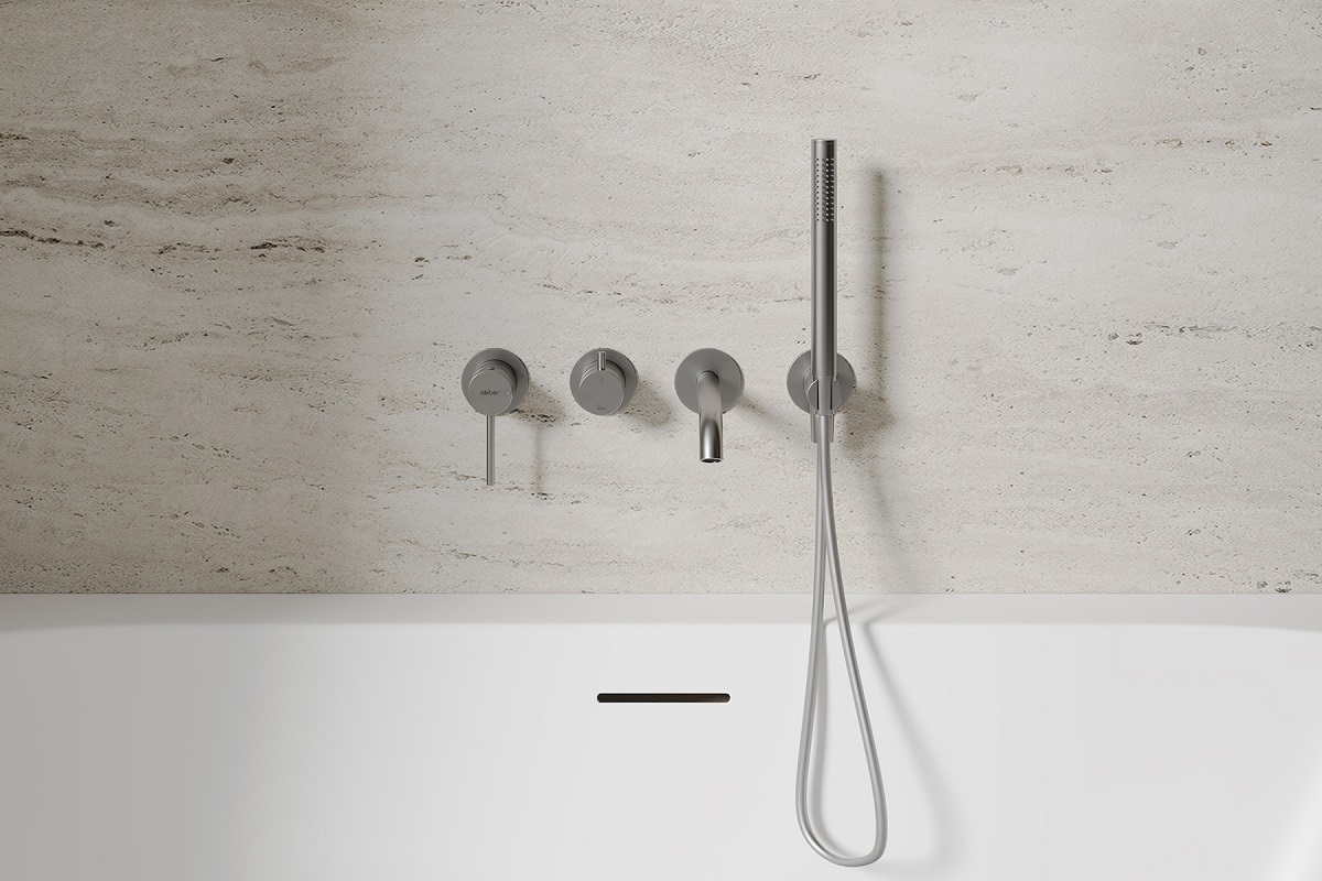 Смеситель для ванны скрытого монтажа Abber Wasser Kreis 316 AF8130BGG (оружейная сталь брашированная)