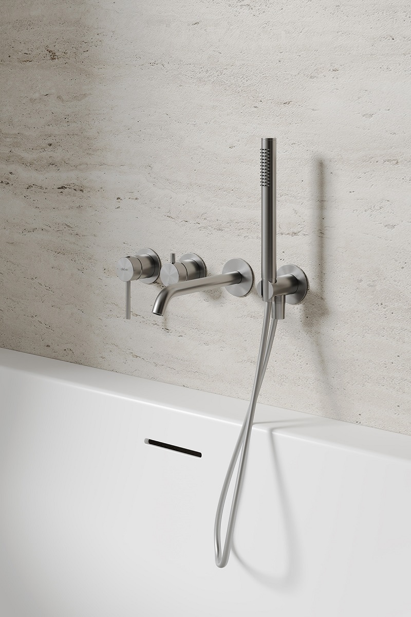 Смеситель для ванны скрытого монтажа Abber Wasser Kreis 316 AF8130BGG (оружейная сталь брашированная)