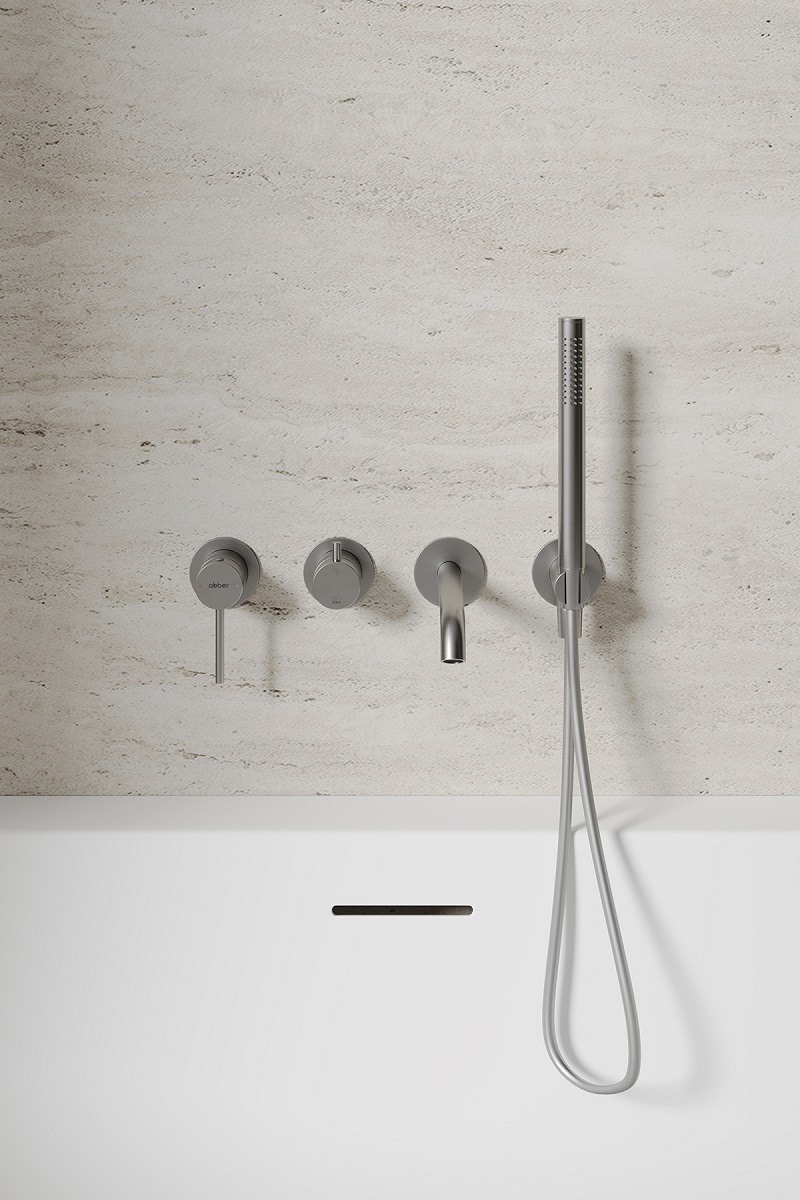 Смеситель для ванны скрытого монтажа Abber Wasser Kreis 316 AF8130BGG (оружейная сталь брашированная)