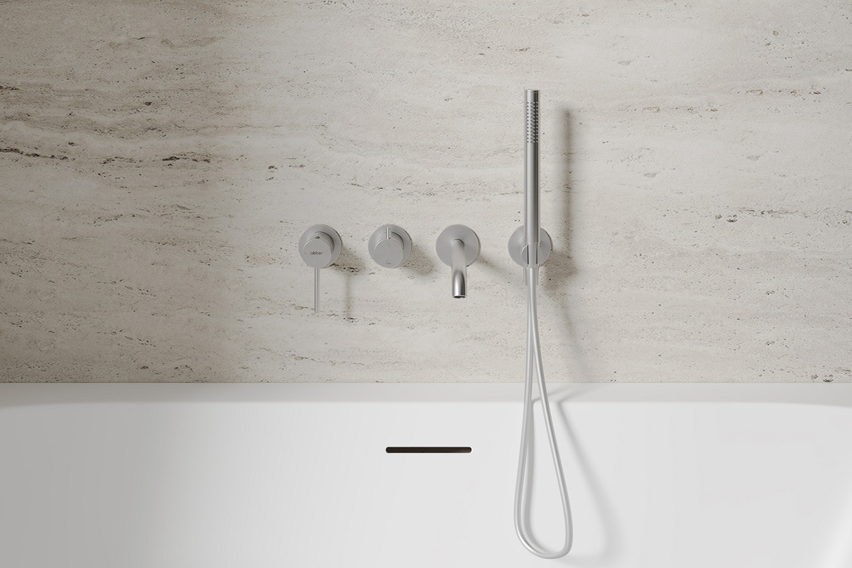 Смеситель для ванны скрытого монтажа Abber Wasser Kreis 316 AF8130BST (сталь брашированная)