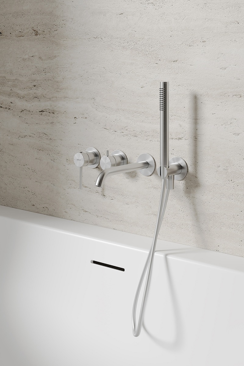 Смеситель для ванны скрытого монтажа Abber Wasser Kreis 316 AF8130BST (сталь брашированная)