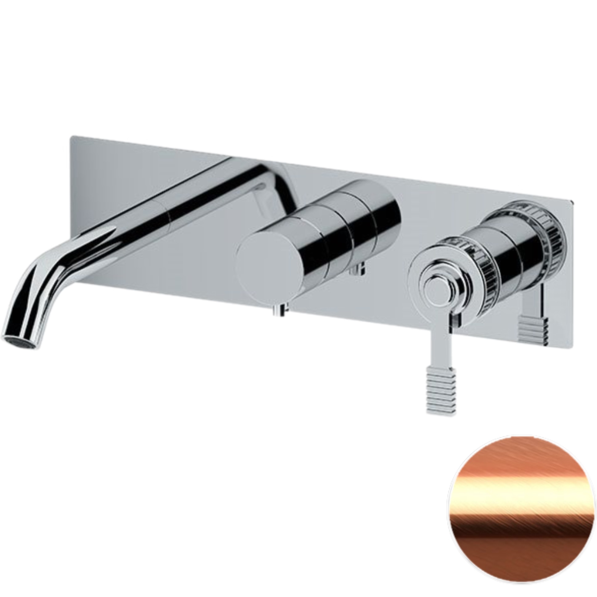 Смеситель для ванны скрытого монтажа Remer Atelier AL54D2RP (медь брашированная), с изливом