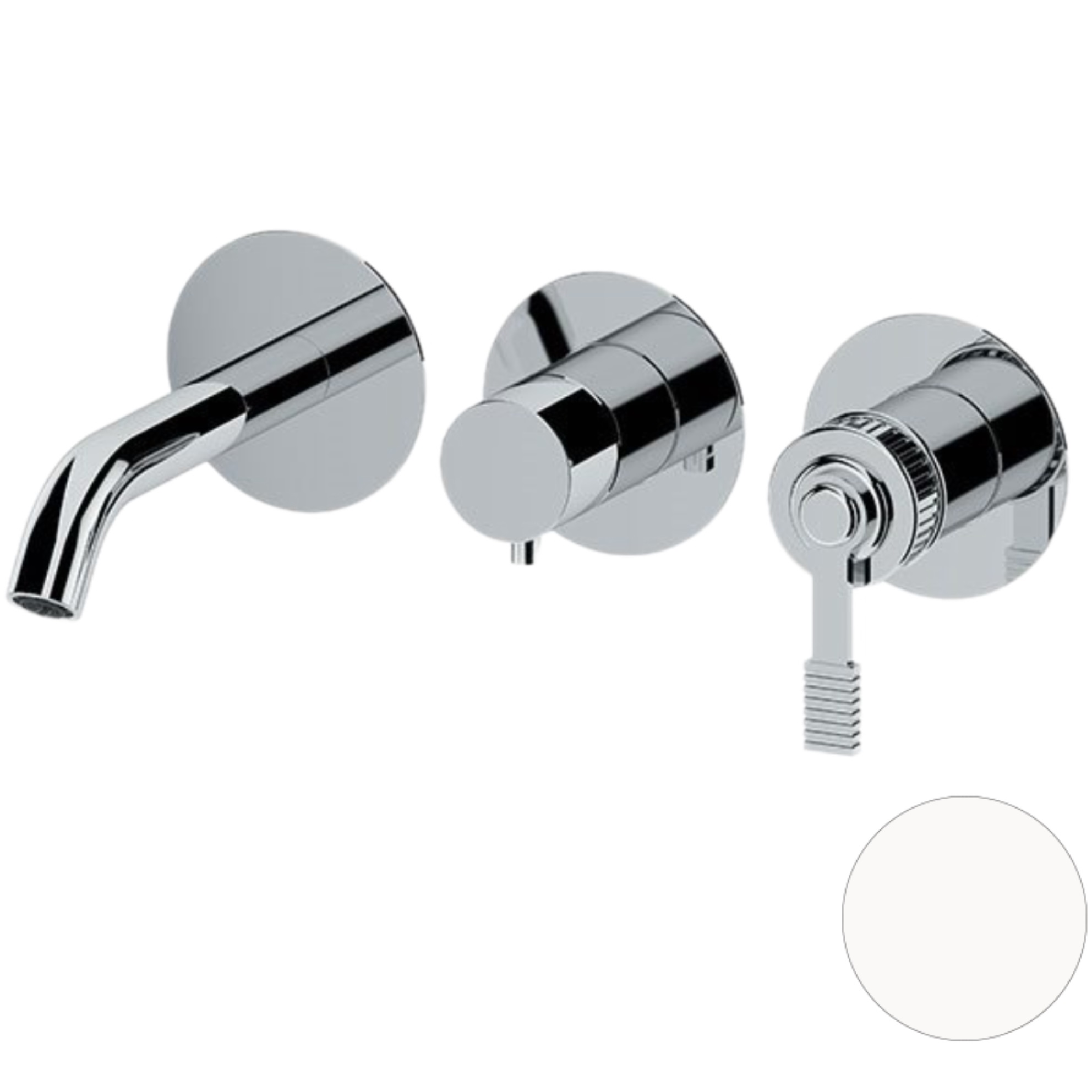 Смеситель для ванны скрытого монтажа Remer Atelier AL54D3PBO (белый матовый), с изливом