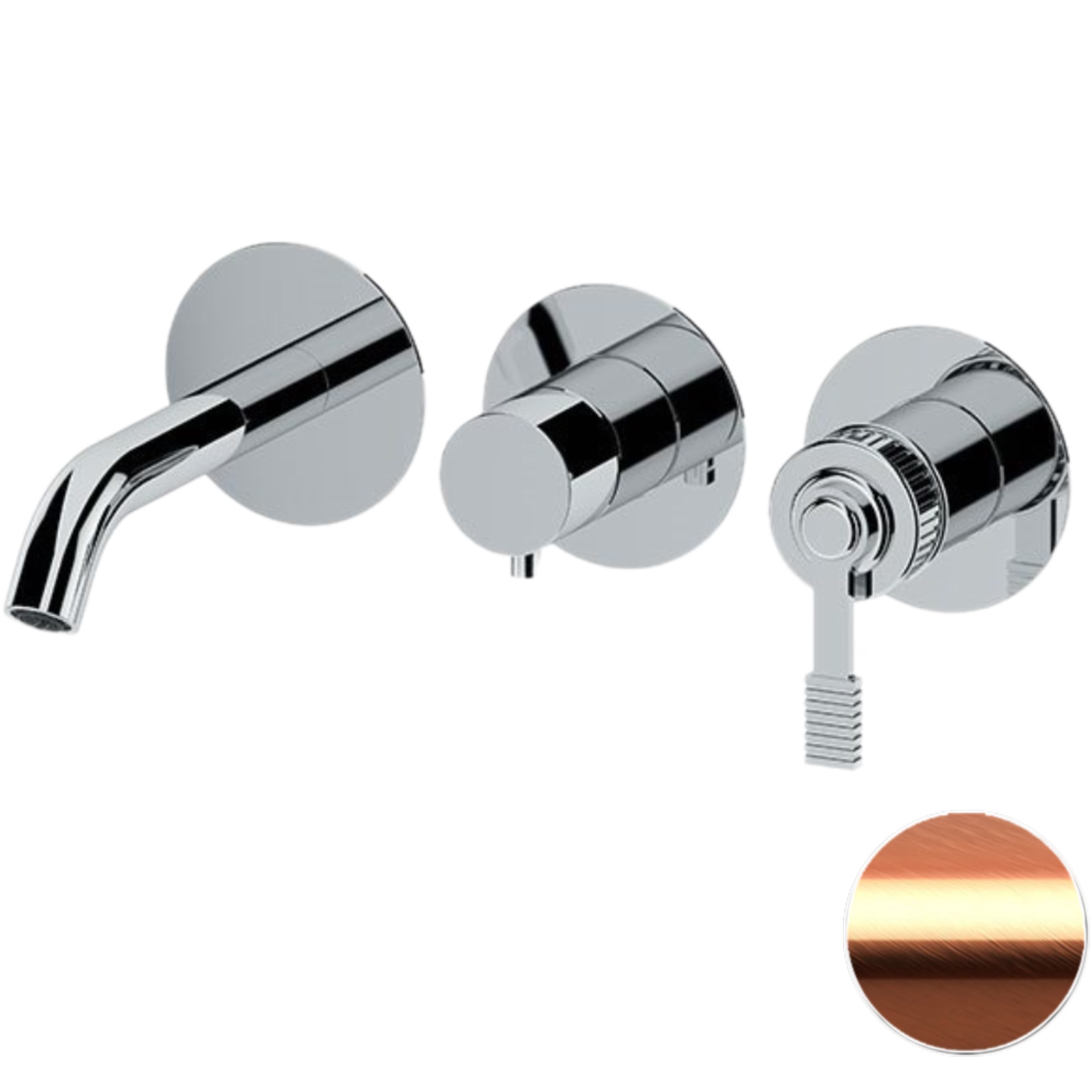 Смеситель для ванны скрытого монтажа Remer Atelier AL54D3PRP (медь брашированная), с изливом