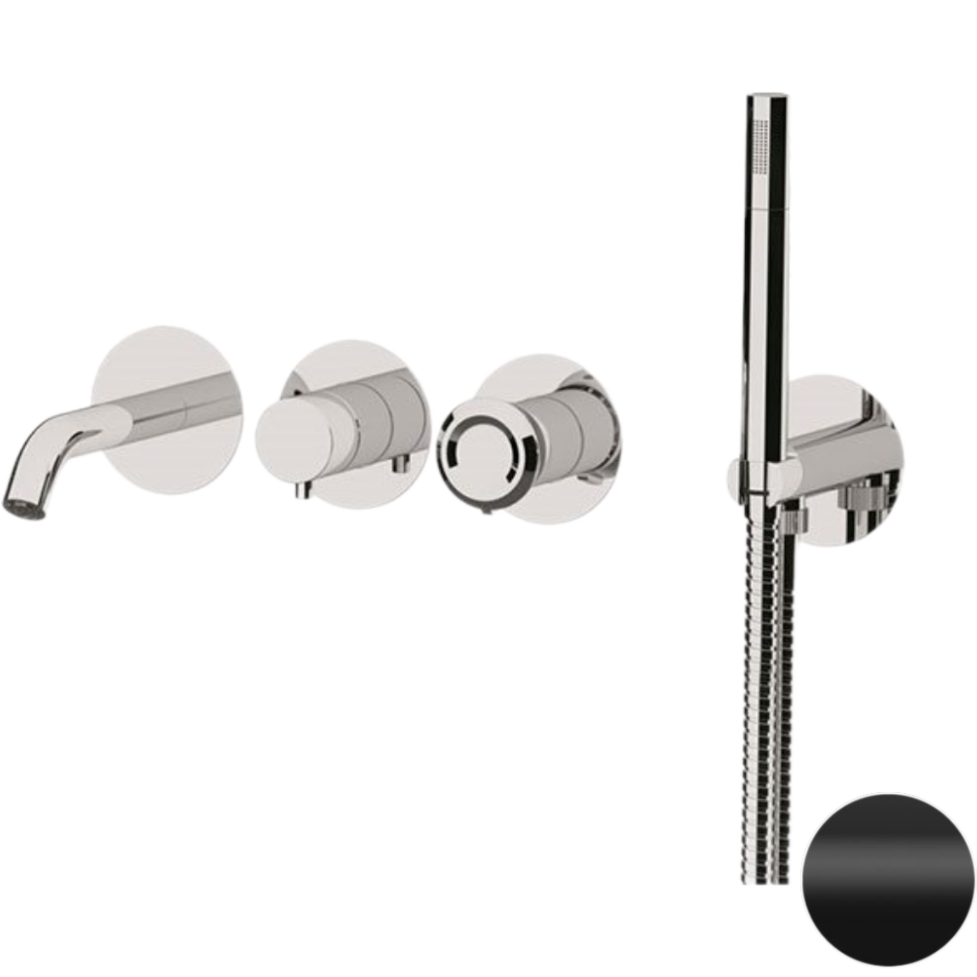 Смеситель для ванны скрытого монтажа Remer Element ET53D2PNO (черный матовый)