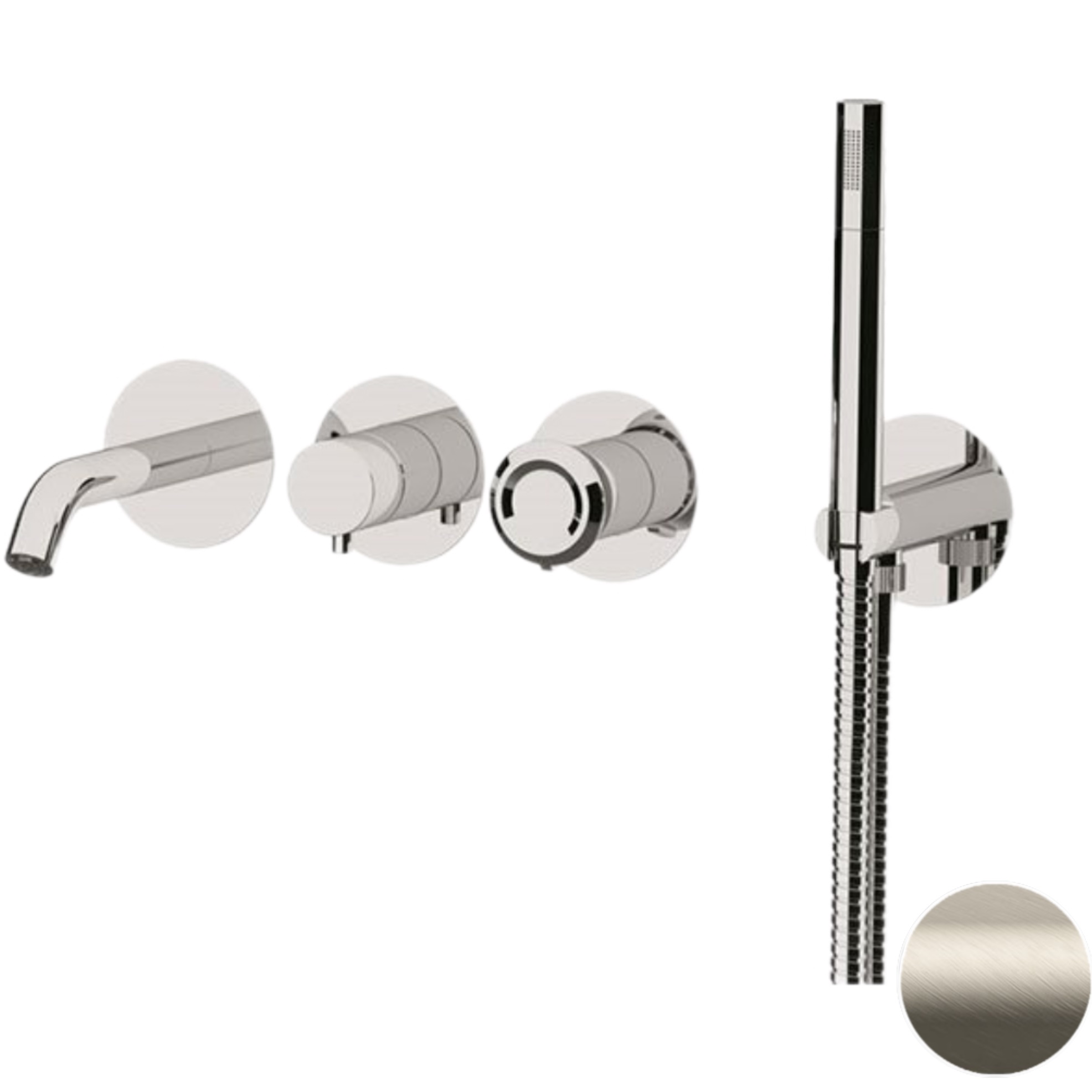 Смеситель для ванны скрытого монтажа Remer Element ET53D2PXV (сталь)