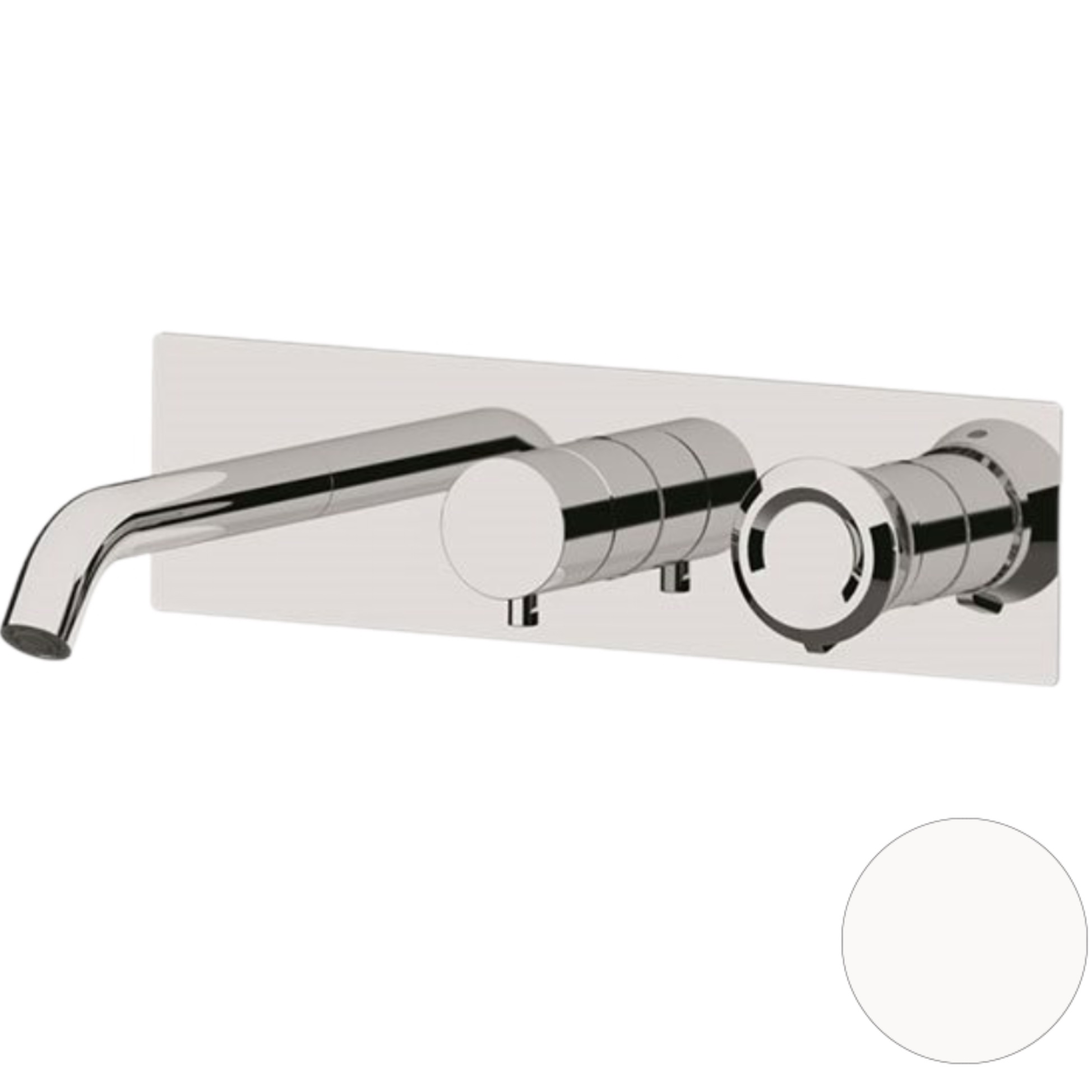 Смеситель для ванны скрытого монтажа Remer Element ET54D2BO (белый матовый), с изливом