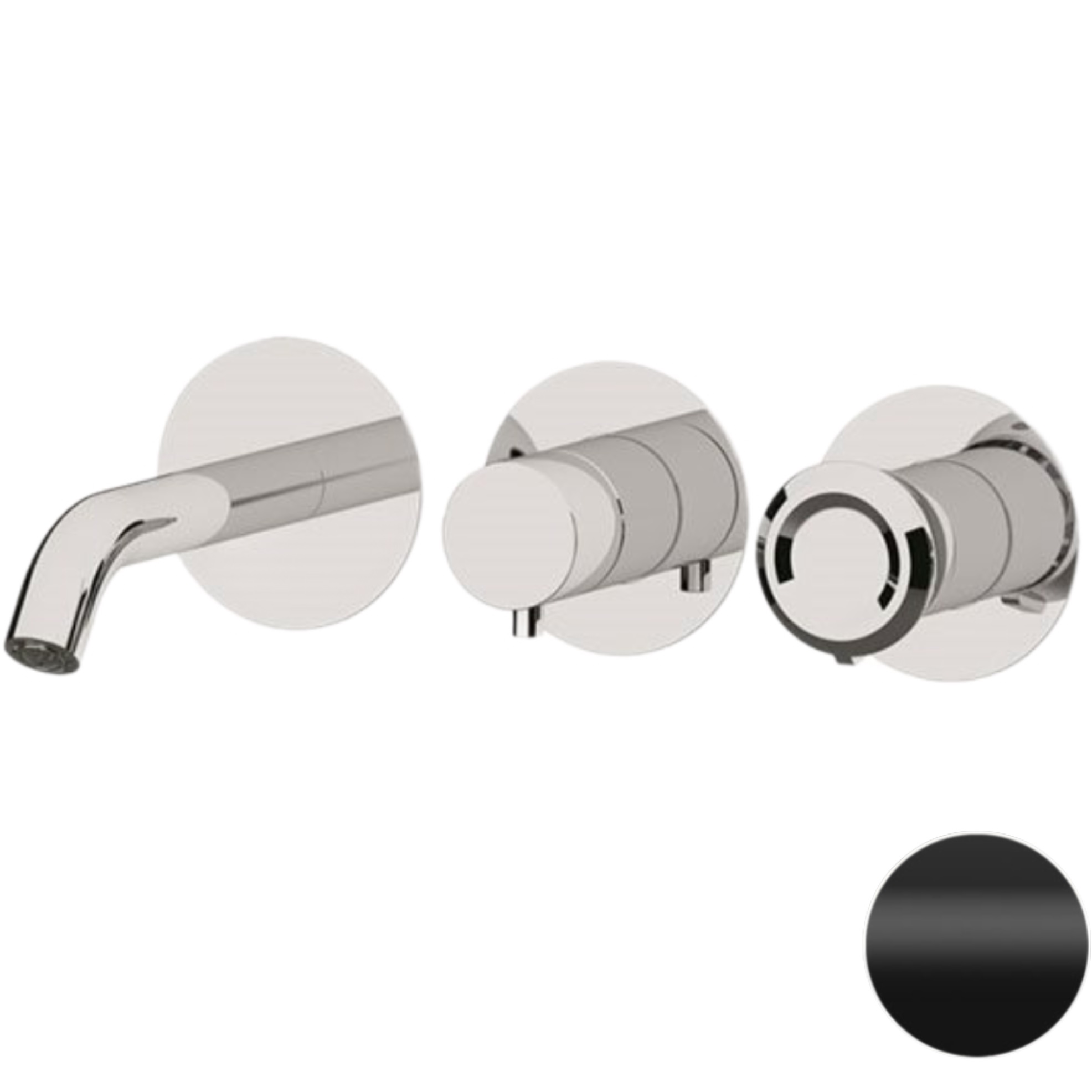 Смеситель для ванны скрытого монтажа Remer Element ET54D2PNO (черный матовый), с изливом