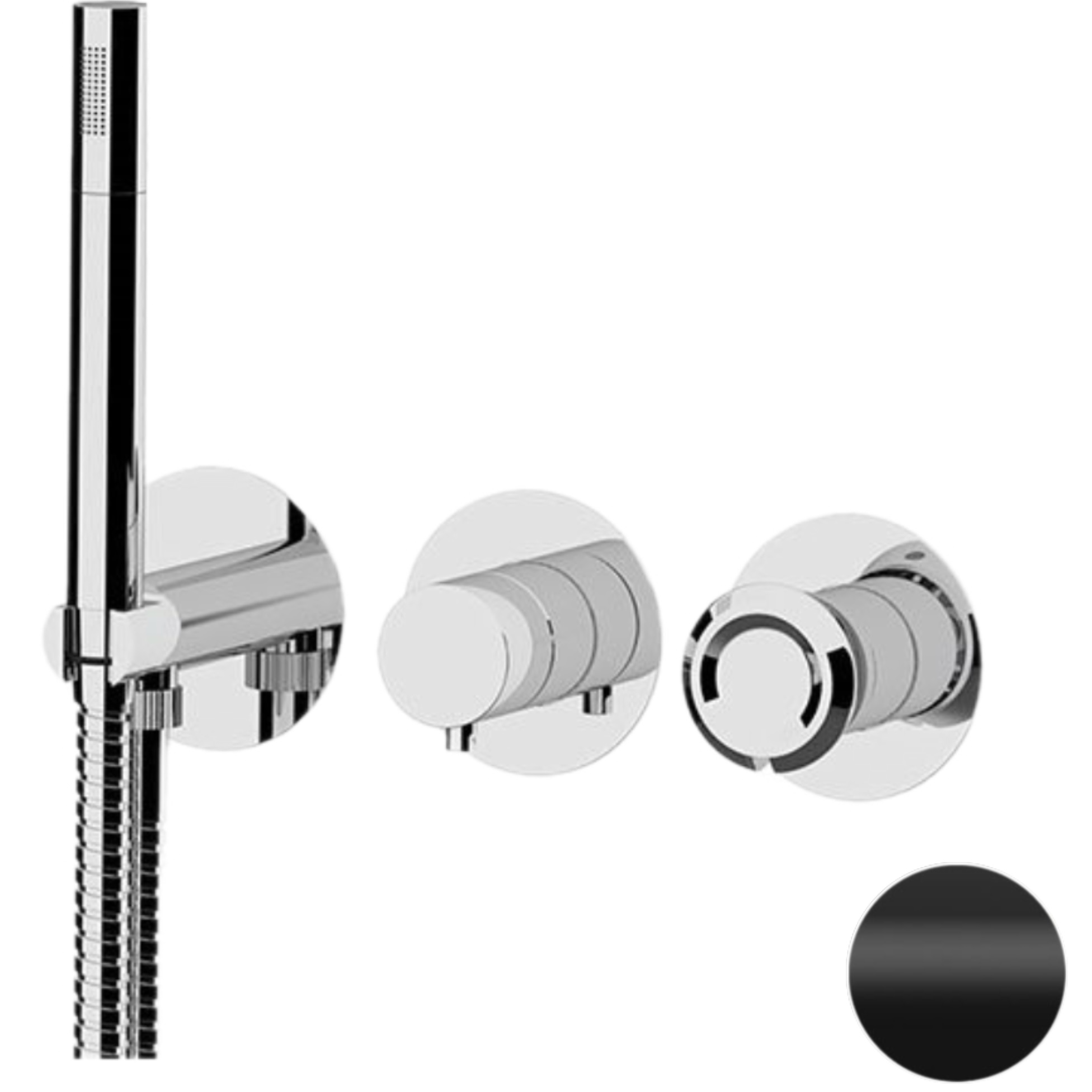 Смеситель для ванны скрытого монтажа Remer Element ET97D2PNO (черный матовый)