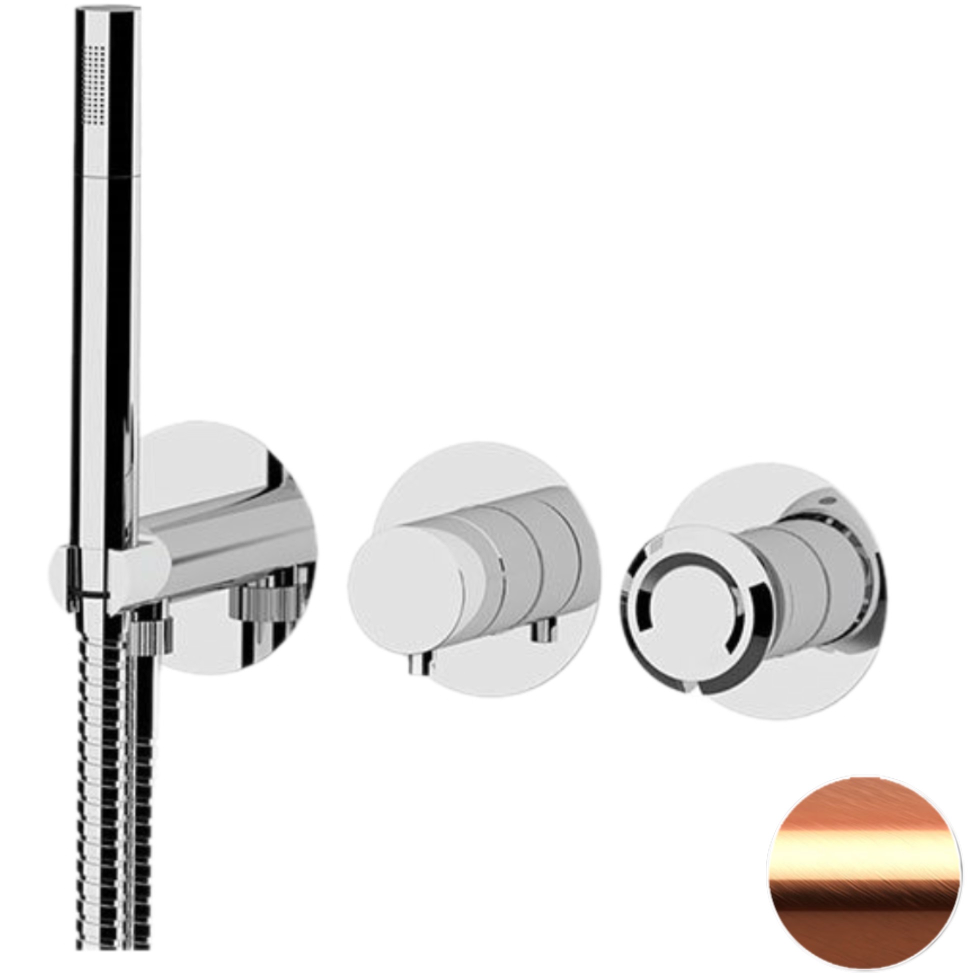 Смеситель для ванны скрытого монтажа Remer Element ET97D2PRP (медь брашированная)