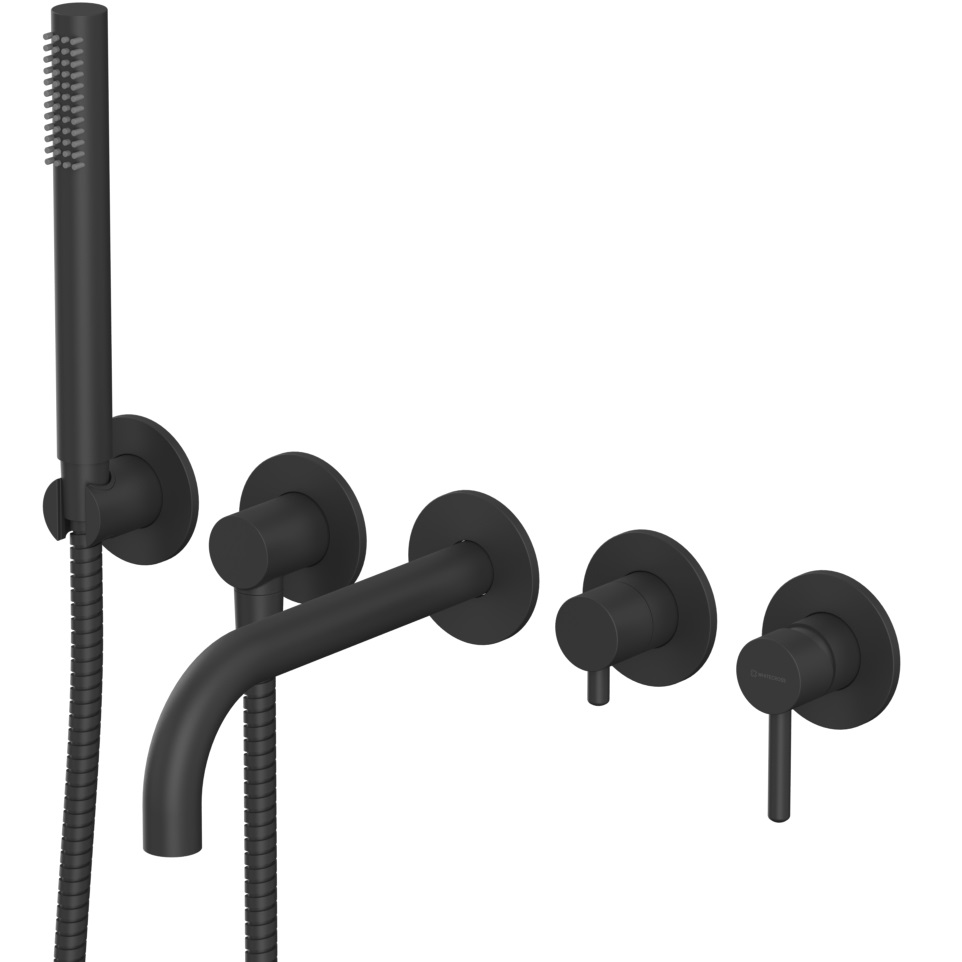 Смеситель для ванны скрытого монтажа Whitecross Серия Y Y1240BL (черный матовый), с изливом