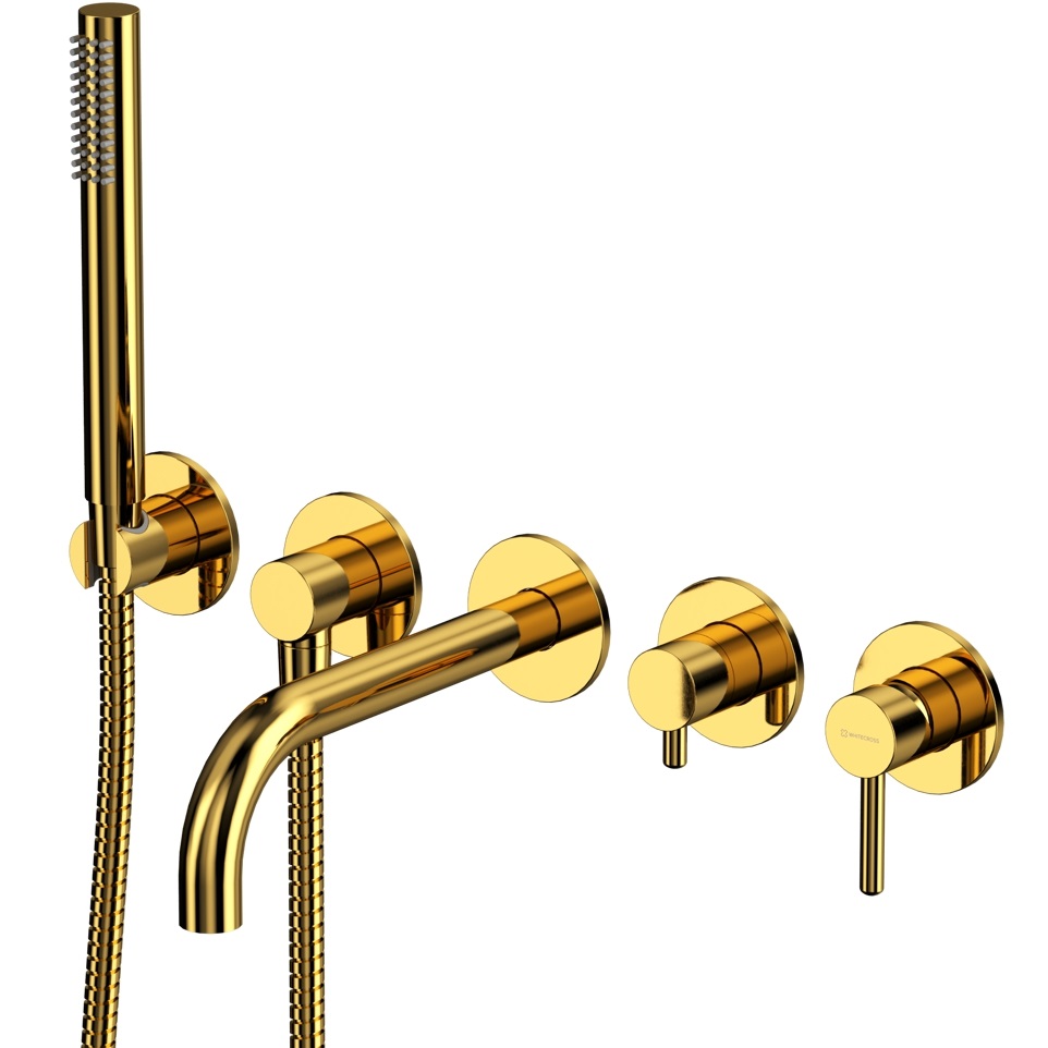 Смеситель для ванны скрытого монтажа Whitecross Серия Y Y1240GL (золотой), с изливом