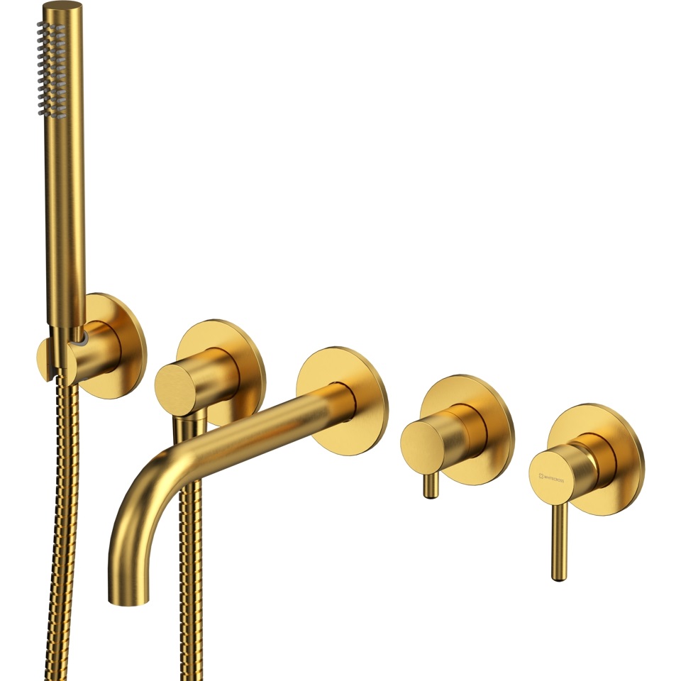 Смеситель для ванны скрытого монтажа Whitecross Серия Y Y1240GLB (золото брашированное), с изливом