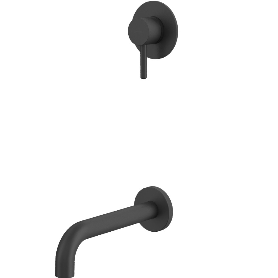 Смеситель для ванны скрытого монтажа Whitecross серия Y YSET03BL (черный матовый), с изливом