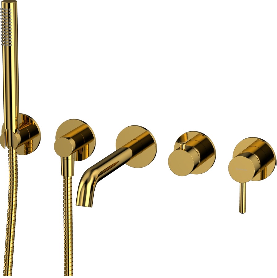 Смеситель для ванны скрытого монтажа Whitecross Серия Y YSET1240GL (золотой), с изливом