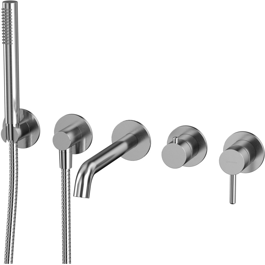 Смеситель для ванны скрытого монтажа Whitecross Серия Y YSET1240NIB (никель брашированный), с изливом