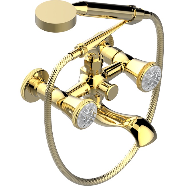 Смеситель для ванны THG Hirondelles Platinum Stamped A4K-H52-13B (золотой, платина), с ручным душем