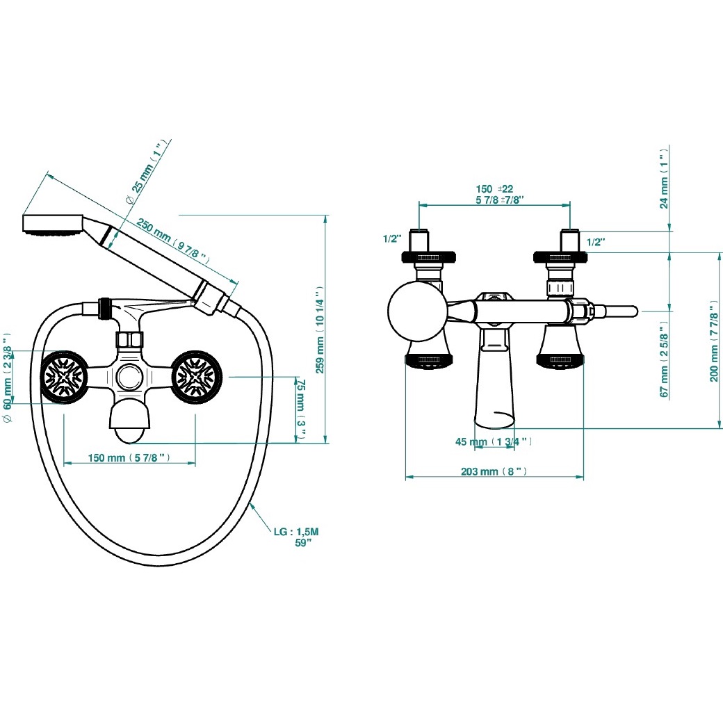 Смеситель для ванны THG Hirondelles Platinum Stamped A4K-H52-13B (золотой, платина), с ручным душем