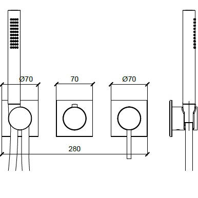 Смеситель для ванны встраиваемый Almar E180192.CR (хром)