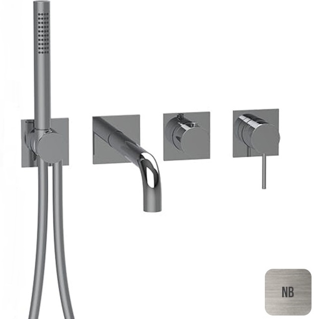 Смеситель для ванны встраиваемый Almar E180193.NB (никель брашированный), с изливом