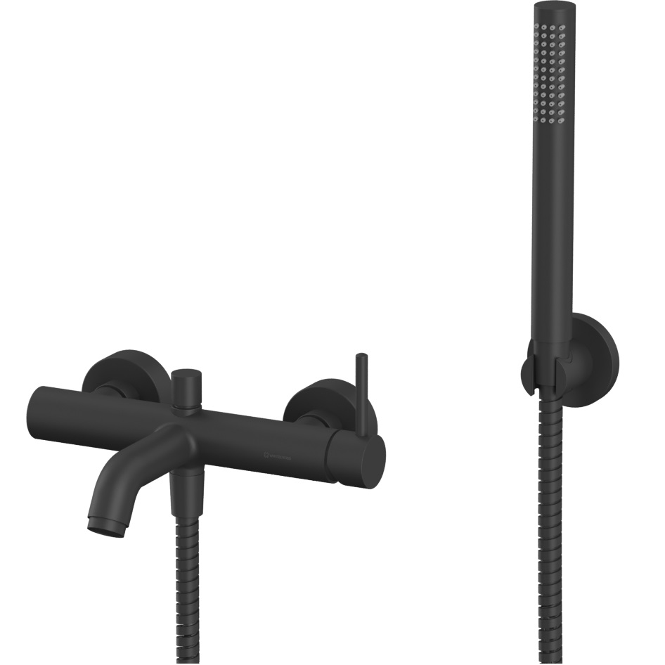 Смеситель для ванны Whitecross Серия Y Y1231BL (черный матовый), с душевым комплектом