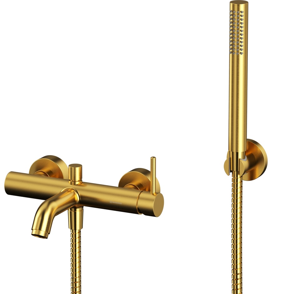 Смеситель для ванны Whitecross Серия Y Y1231GLB (золото брашированное), с душевым комплектом