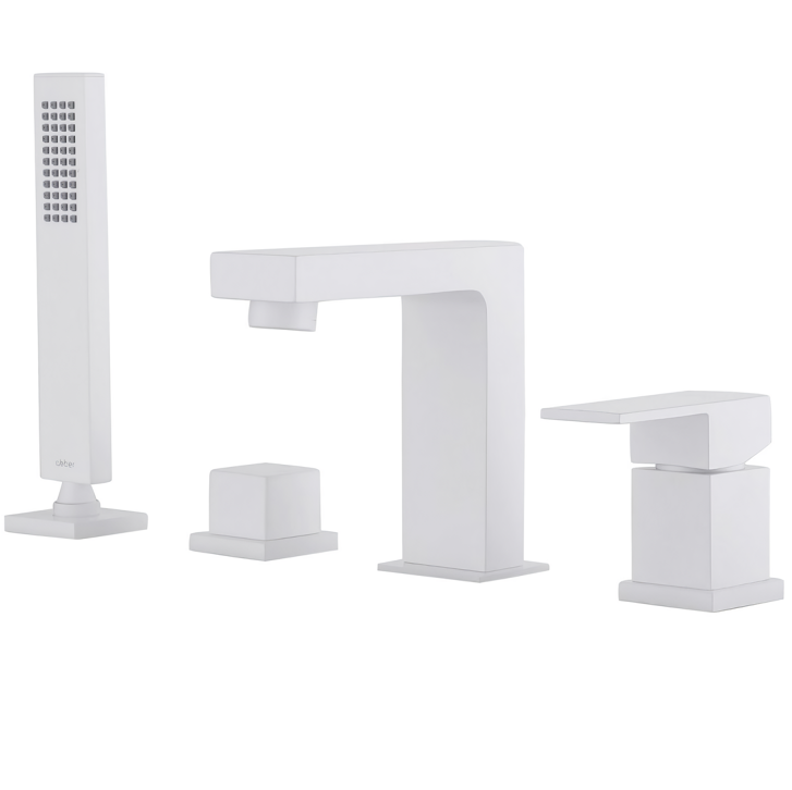 Смеситель на борт ванны Abber Daheim AF8213W (белый матовый)