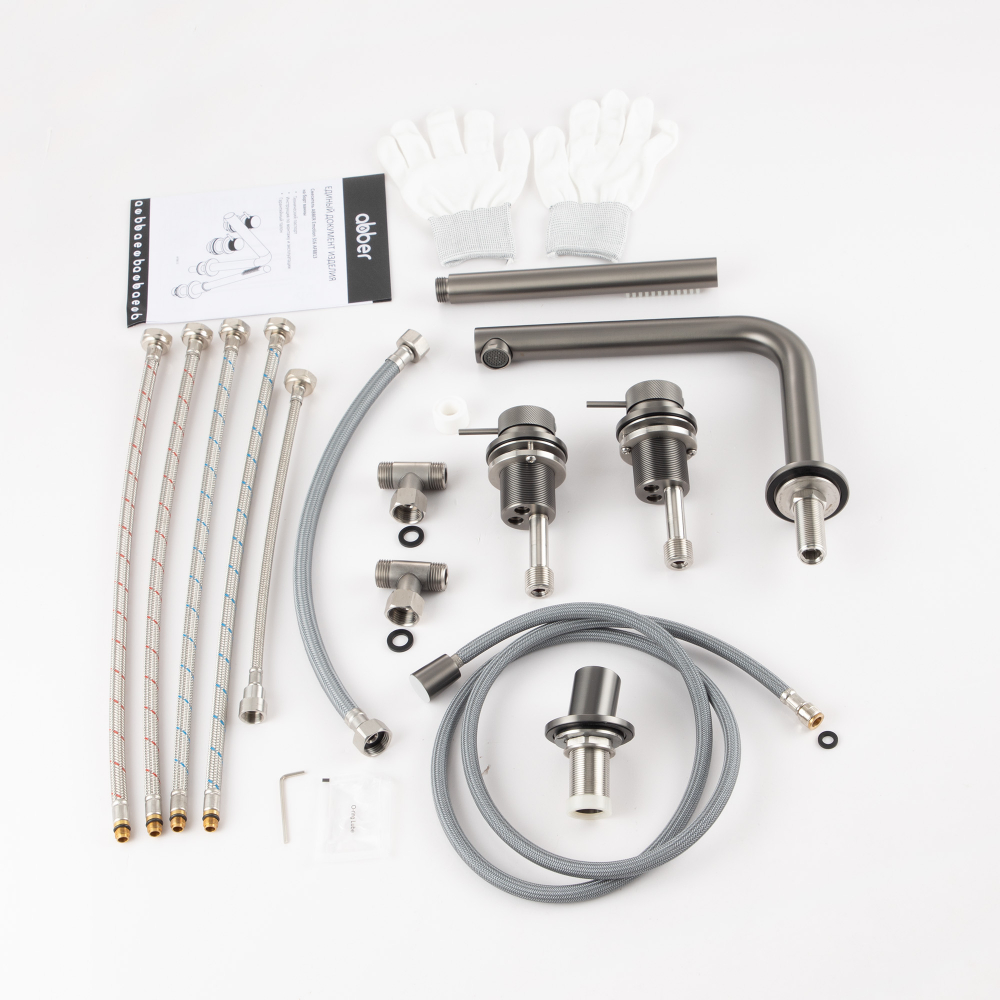 Смеситель на борт ванны Abber Emotion 316 AF8813BGG (оружейная сталь брашированная)