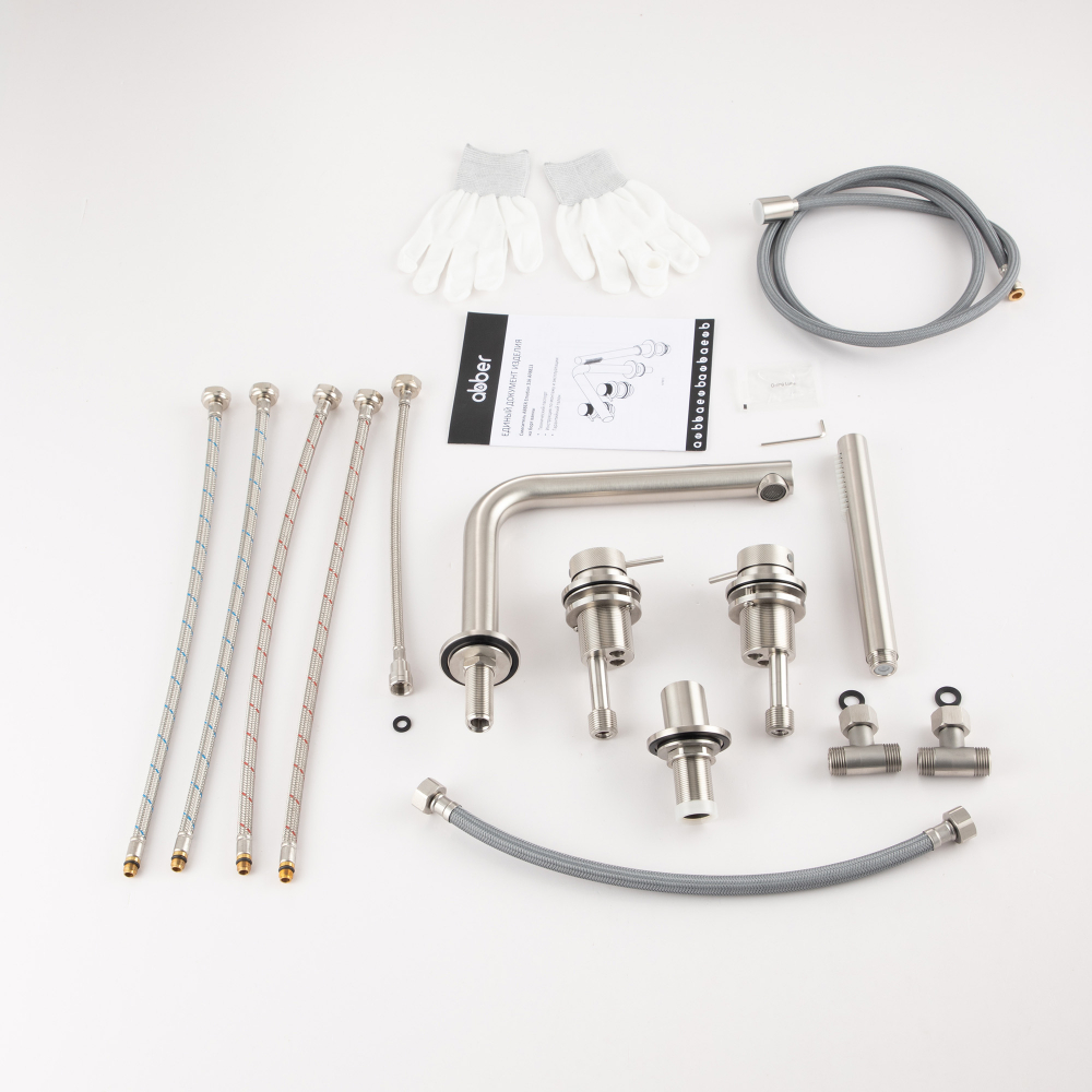 Смеситель на борт ванны Abber Emotion 316 AF8813BST (сталь брашированная)