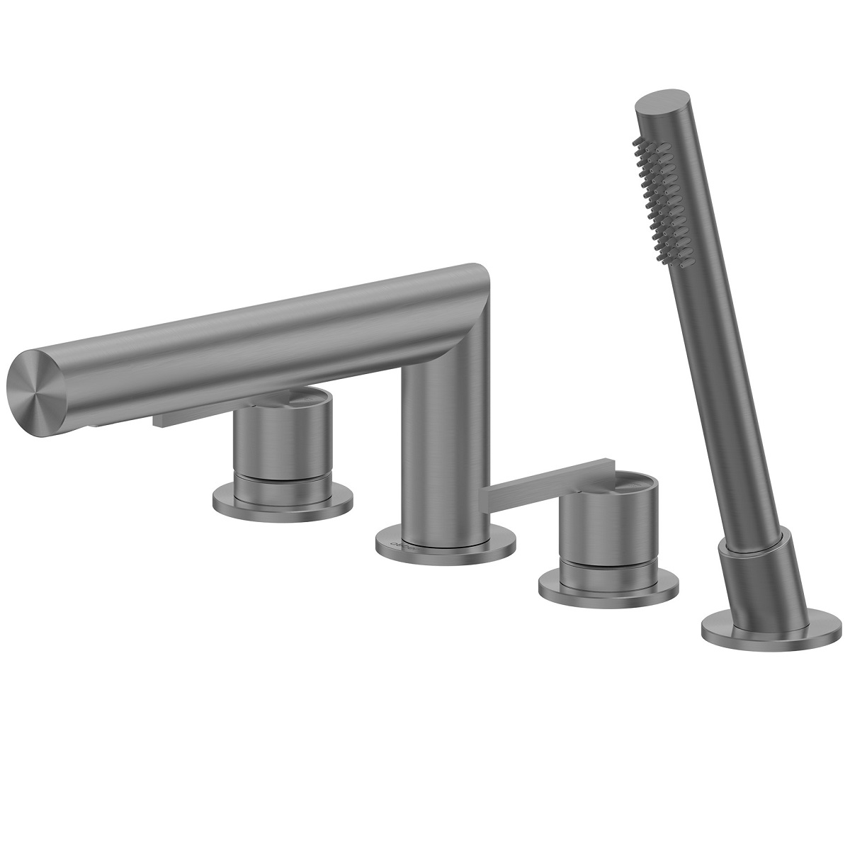 Смеситель на борт ванны Abber Perfekte 316 AF8A13BGG (оружейная сталь брашированная) с лейкой