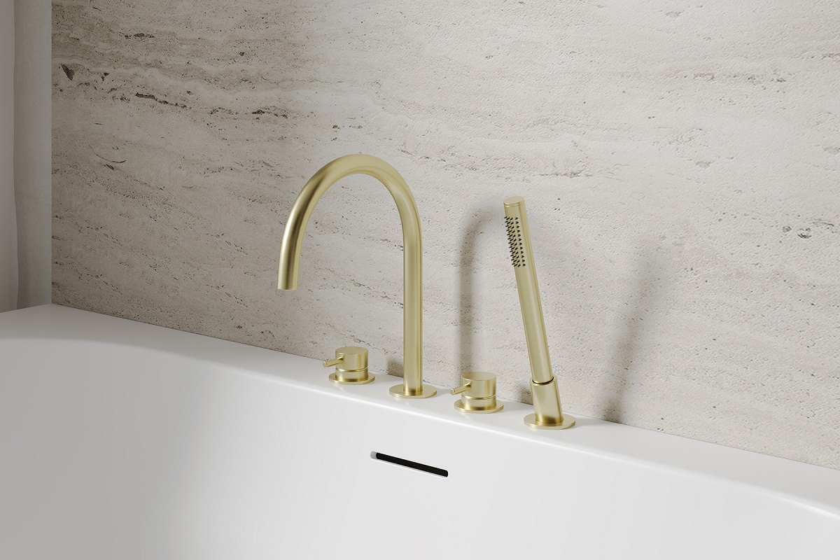 Смеситель на борт ванны Abber Wasser Kreis 316 AF8113BG (золото брашированное)