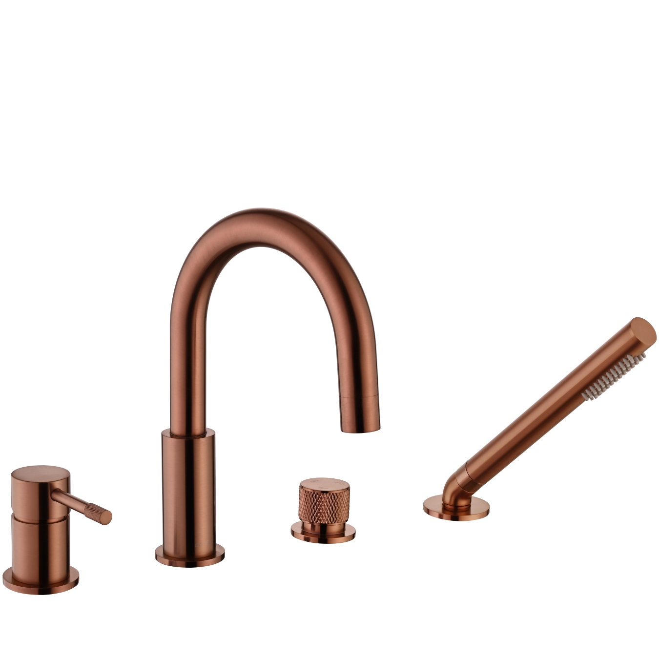 Смеситель на борт ванны Boheme Uno 460-CB (медь брашированная), с изливом