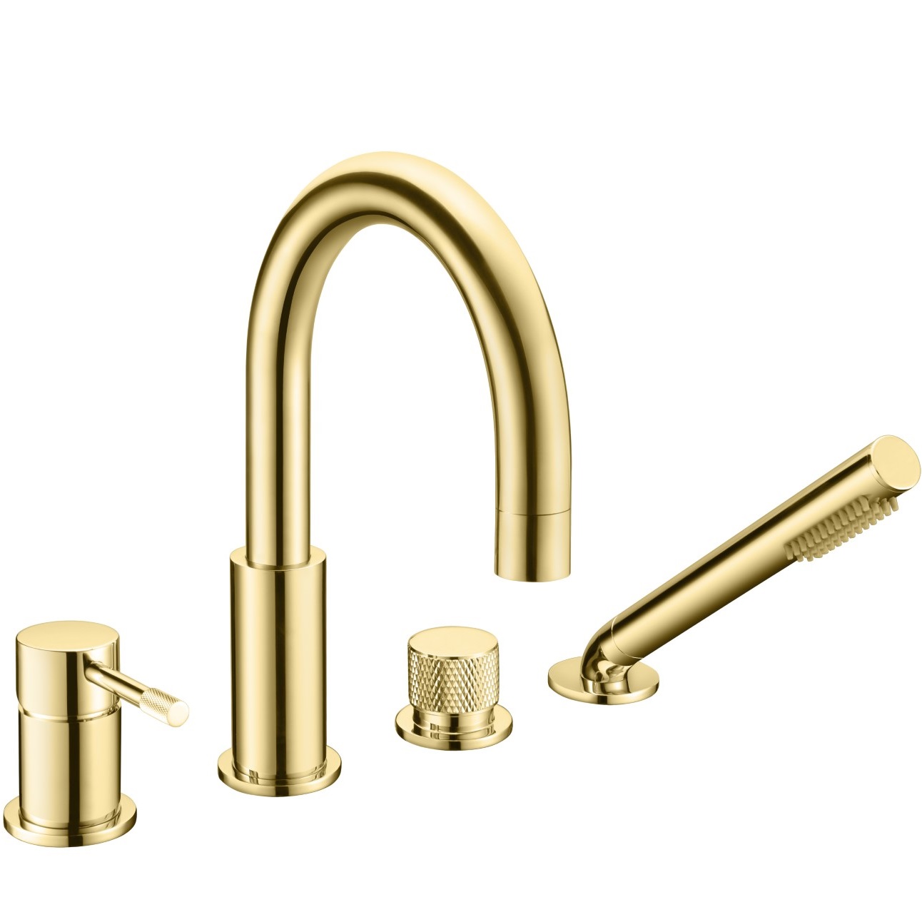 Смеситель на борт ванны Boheme Uno 460-G (золотой), с изливом