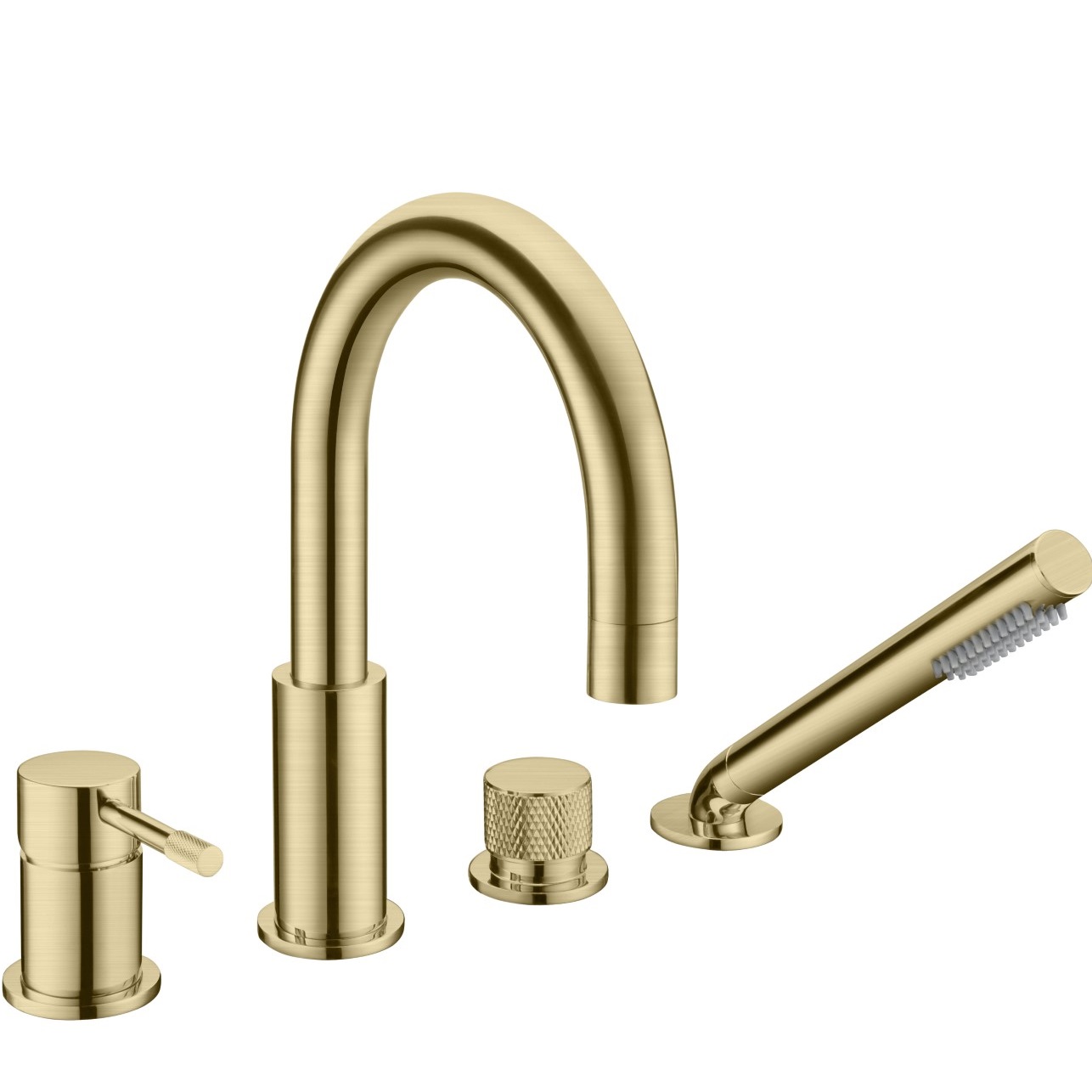 Смеситель на борт ванны Boheme Uno 460-MG (золото матовое), с изливом