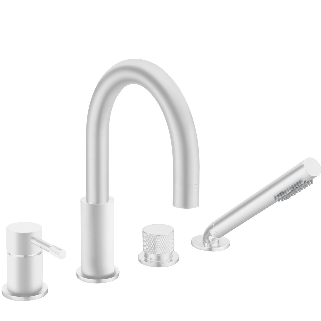 Смеситель на борт ванны Boheme Uno 460-MW (белый матовый), с изливом