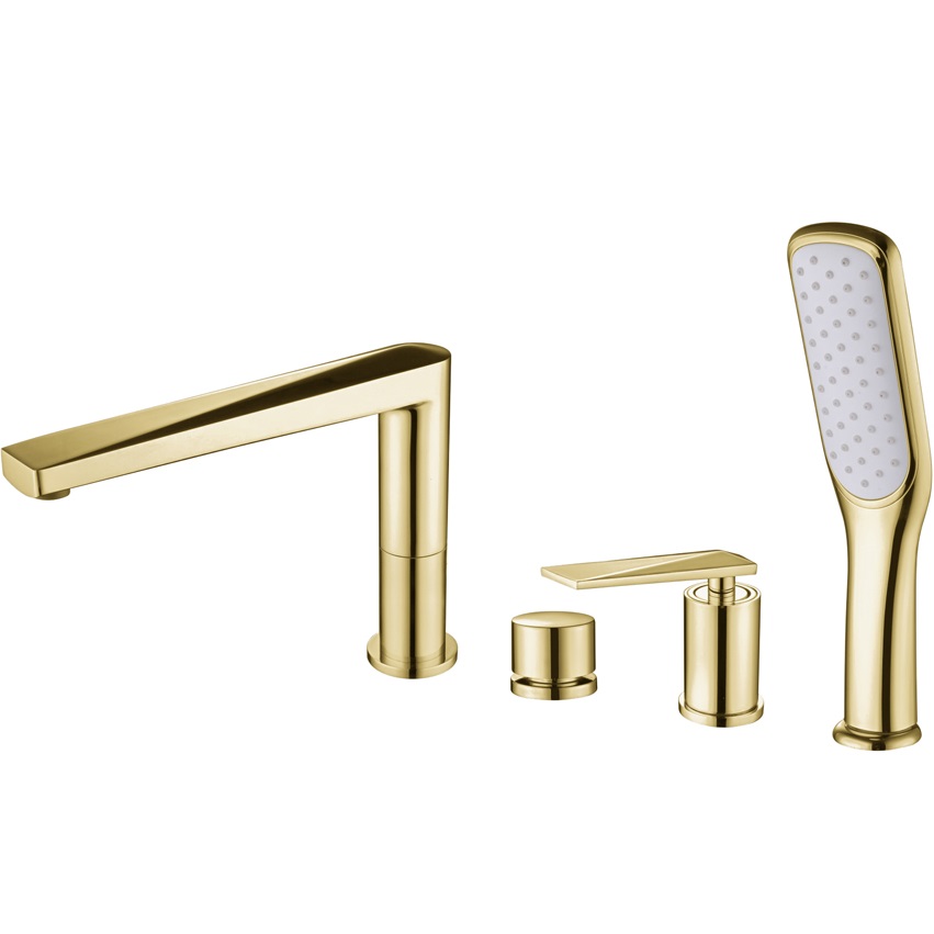 Смеситель на борт ванны Boheme Venturo 380 (золотой), с изливом