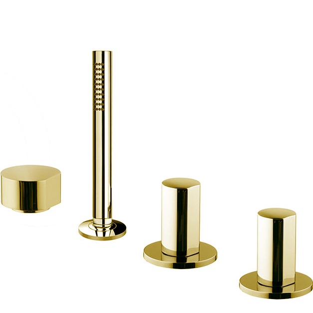 Смеситель на борт ванны двойной Fima Carlo Frattini So F3174/1OR (золотой), без излива