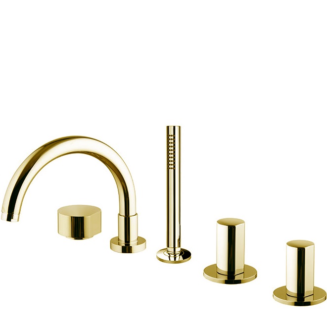 Смеситель на борт ванны двойной Fima Carlo Frattini So F3174OR (золотой), с изливом