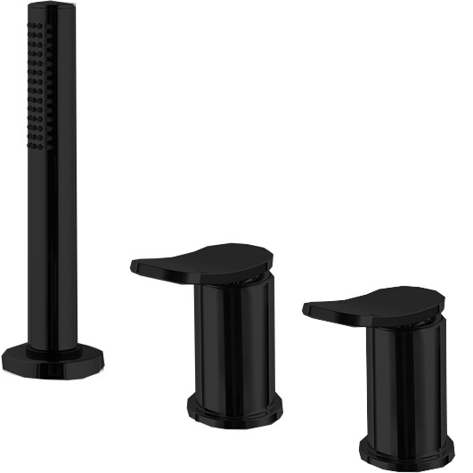 Смеситель на борт ванны Fima Carlo Frattini Flo F3814/1NNS (черный матовый), без излива