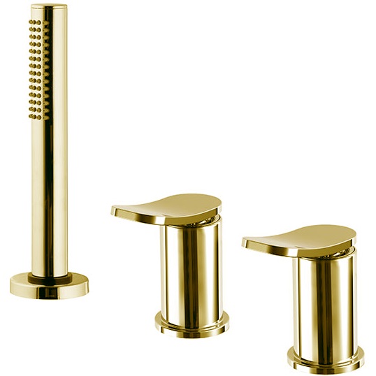 Смеситель на борт ванны Fima Carlo Frattini Flo F3814/1NOR (золотой), без излива