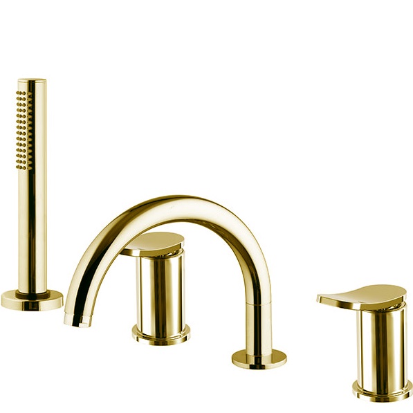 Смеситель на борт ванны Fima Carlo Frattini Flo F3814NOR (золотой), с изливом