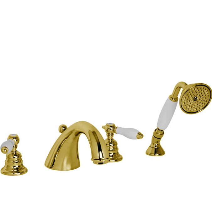 Смеситель на борт ванны Fima Carlo Frattini Herend F5414CBOR (золотой), с изливом