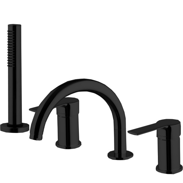 Смеситель на борт ванны Fima Carlo Frattini Mast F3144NNS (черный матовый), с изливом