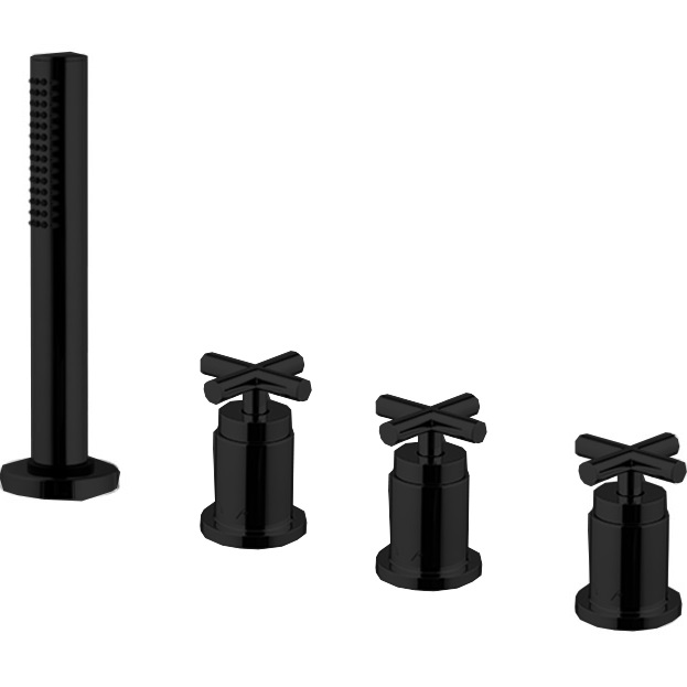 Смеситель на борт ванны Fima Carlo Frattini Maxima F5314/2NS (черный матовый), без излива