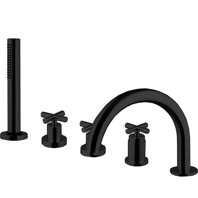 Смеситель на борт ванны Fima Carlo Frattini Maxima F5314NS (черный матовый), с изливом