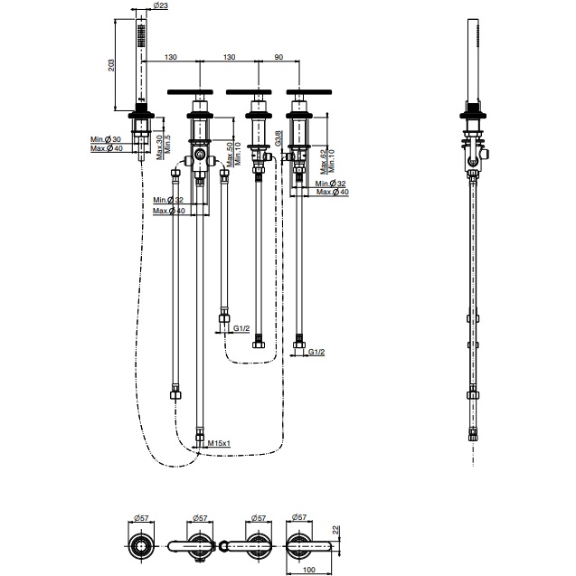 Смеситель на борт ванны Fima Carlo Frattini Park Lane F1324/1CR (хром), без излива