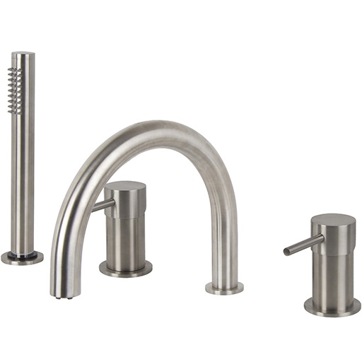 Смеситель на борт ванны Fima Carlo Frattini Spillo Steel F3074INOX (нержавеющая сталь), с изливом