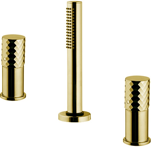 Смеситель на борт ванны Fima Carlo Frattini Spillo Tech F3044/1TNXOR (золотой), без излива